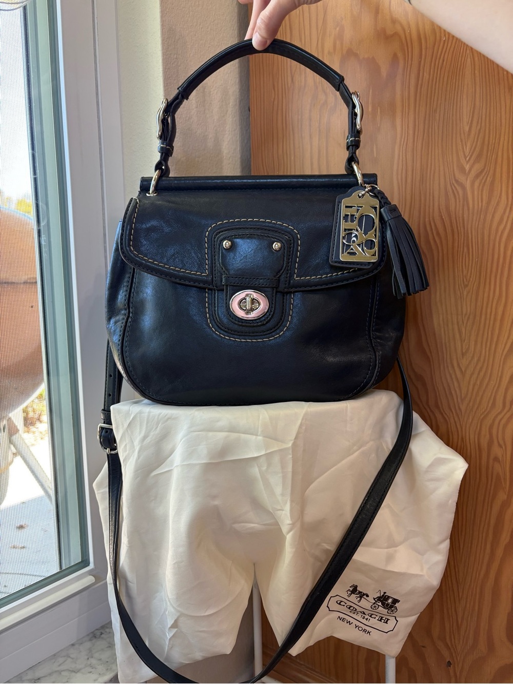 Coach Legacy 70th Anniversary Willis Purse in Dark Blue With Dust Bag